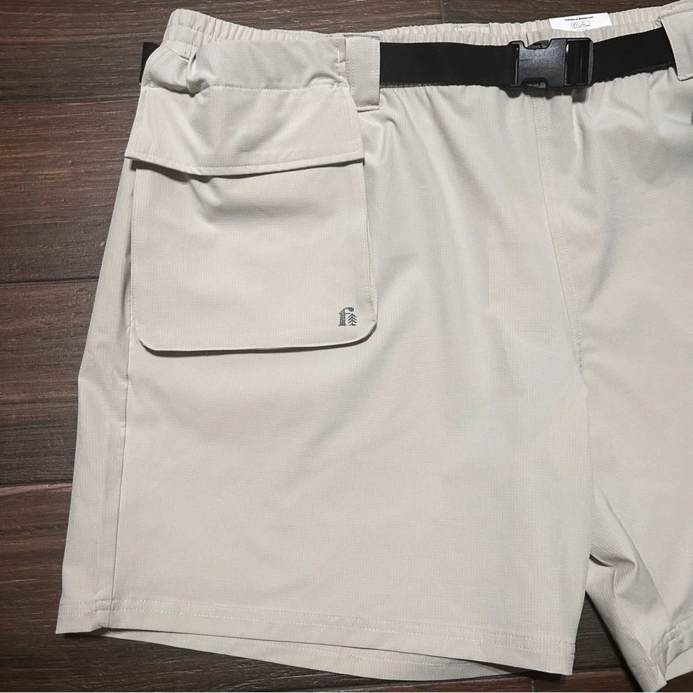 Bonobos Fielder XXL Men’s Utility Shorts 7” Inseam Beige Cream Belt Cargo Pocket